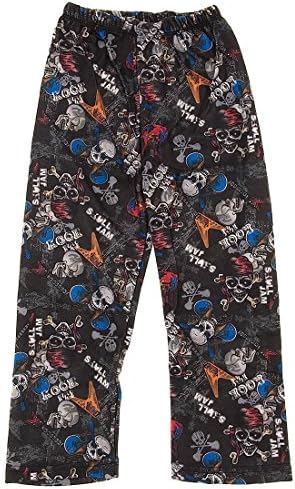 American Hero Little Boys' Black Skulls Rock Guitar Pajama Pants