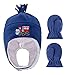 Kids Boys Sherps Lined Embroidered Fleece Hat Mitten Set Train L