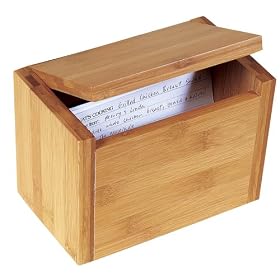 Lipper International 8814 Bamboo Recipe Box by Lipper