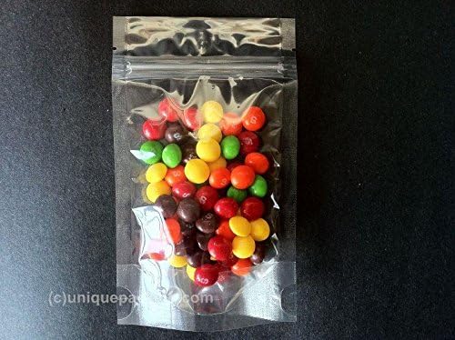 50 Pcs Stand Up Pouch 6x9 Bag (CSUP-C) 8 oz. w/ Ziplock Closure (Clear-Clear)