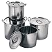 4 piece stainless steel stock pot set