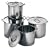 4 piece stainless steel stock pot set