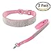 Newtensina Fashion Dog Collar with Diamante and Leash Bling Puppies Collar with Lead for Small Dogs Large Dogs