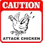Caution - Attack Chicken Sign
