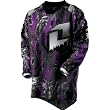 One Industries Twisted Youth Carbon Off-Road Motorcycle Jersey w/ Free B&F Heart Sticker Bundle - Purple