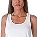 Sofra Women's Loose Fit Tank Top Relaxed Flowy, White, Medium