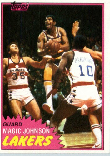 1981/82 Topps Basketball Card # 21 Magic Johnson 2nd YEAR CARD Los Angeles Lakers In A Protective Display Case!