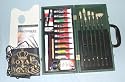 Paint Set with 12 Oil Paints and Brushes in Wood Box