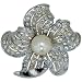 Jewelry : Pearl Plumeria Flower Pin Brooch