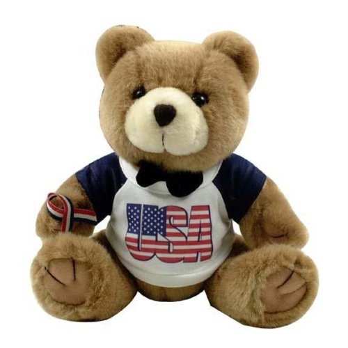 51H2ZF11VPL Patriotic Brown Teddy Bear   Plush Toy USA