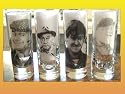 ONLY FOOLS AND HORSES SET OF 4 VODKA SHOT GLASSES Del Boy, Rodney Trotter, Grandad, Uncle Albert