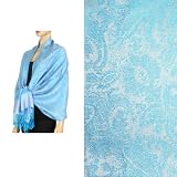 Pashmina Paisley Floral Jacquard Tassels Ends Long Scarf Shawl - Various Colors