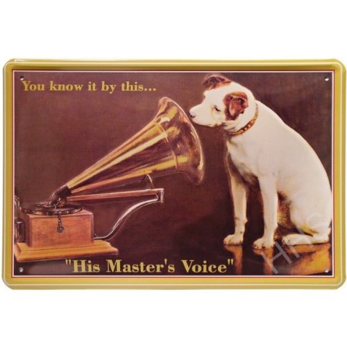 Blechschild His Master&Acirc;&acute;s Voice Hund Grammophon 
