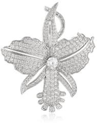 CZ by Kenneth Jay Lane "Floral Collection" 12 cttw Pave Orchid Brooch