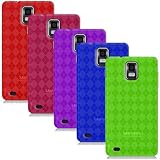 SAMSUNG INFUSE 4G i997 - RED, HOT PINK, PURPLE, BLUE & NEON GREEN TRANSPARENT CHECKER TPU SKIN CASES