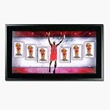 Michael Jordan Autographed Championship Banners Limited Edition Framed 32 x 16 Collage Photogra