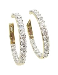 Women 14k Yellow Gold 1.79ctw diamond Hoop earring 35 27107EBY Size 7.31