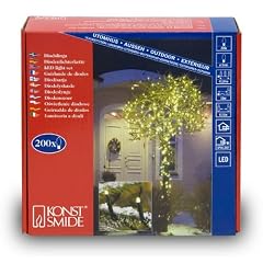 Konstsmide 3613-110 Micro LED Lichterkette (200 warm wei�e Dioden, 24V Au�entrafo, 12W, schwarzes Kabel)