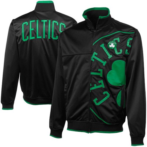 NBA Boston Celtics Vanguard Full Zip Track Jacket - Black (Large)