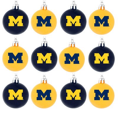 NCAA Ball Ornament (Set of 12) NCAA Team: Michigan NCAA Ball Ornament (Set of 12) NCAA Team: Michigan