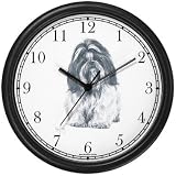 Shih Tzu Dog (MS) Wall Clock by WatchBuddy Timepieces (Black Frame)