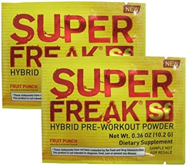 Super Freak by PharmaFreak, Sample Pack - Muscle Building Pre-Workout Powder: (2 Packets) (Fruit Punch)