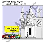 Londons Times Funny Society Cartoons - Holy Used Autos - Desk Clocks