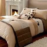 Arabela Beige Cream Gold Duvet Cover Set Floral Embroidered Bedding