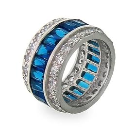 Eve Addiction Sapphire Ice Sterling Silver CZ Anniversary Band