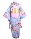 【着物問屋】四ツ身着物【手まり桜に菊・水色】No.49