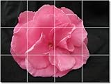 Flowers Photo Wall Tile Mural 26. 12.75x29.75 inches using (21) 4.25x4.25 ceramic tiles.