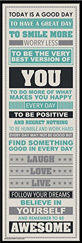 Be Awesome Inspirational Motivational Happiness Quotes Decorative Framed Poster Print 12 by 36