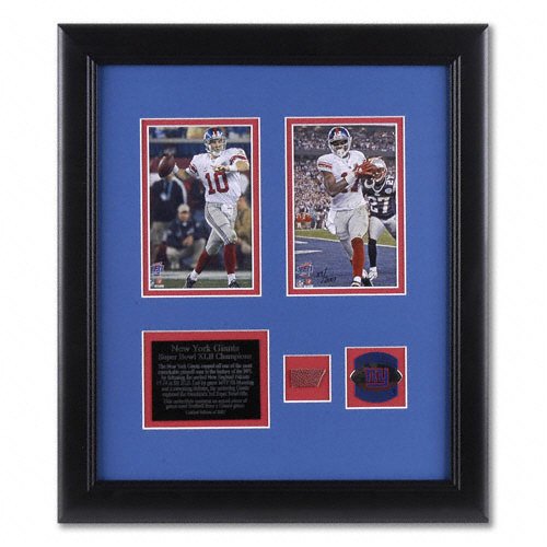 Buy New York Giants Super Bowl XLII Champions Framed Display Piece with Two 4x6 Photos, Football Piece... by Mounted Memories