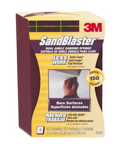 3M SandBlaster 9562 Dual Angle Sanding Sponge, 150-Grit