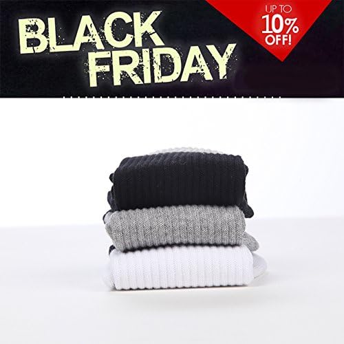 CFY Men's 3 Pack  Leisure  Cotton Socks Sports  Cushioned Socks  （White/Grey/Black)