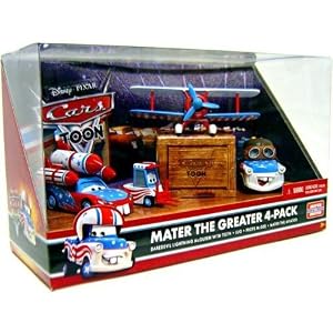 Disney Pixar CARS TOON Exclusive Die Cast Car 4Pack Mater The Greater Daredevil Lightning... by 