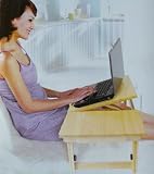 Produkt-Bild: Laptoptisch Notebooktisch Betttablett Betttisch aus Pinienholz und Schublade
