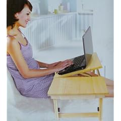 Laptoptisch Notebooktisch Betttablett Betttisch aus Pinienholz und Schublade