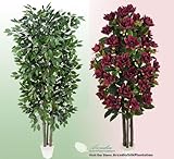 IMAGE OF TWO Artificial Trees - 7' Very Full Ficus + 6' Magnolia with Real Wood Trunks