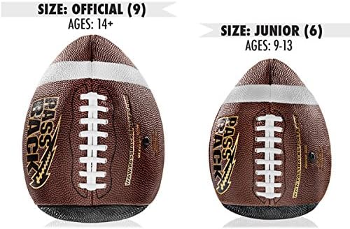 Passback Football Training Pro/Collegiate Bounce Back (Flat End to Throw Spirals Against a Wall, 2 Sizes)