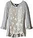 Amy Byer Girls' Big Long Sleeve Top with Daisy Lace