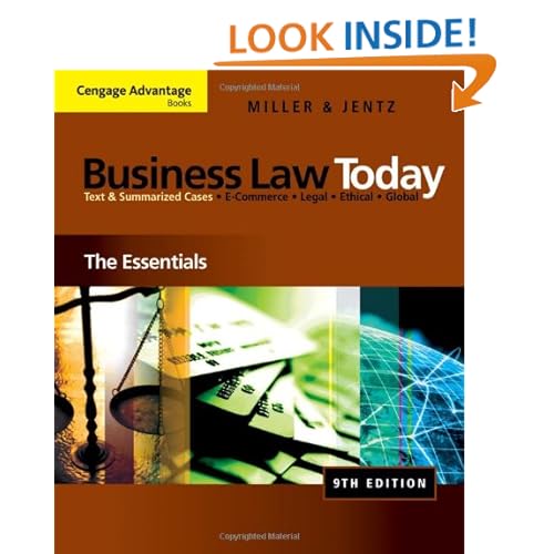 Cengage Advantage Books: Business Law Today: The Essentials