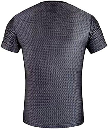 Fitness T Shirt Superman Compression Breathable T-shirt Men's Sports Workout Clothes (4XL)