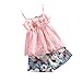 Metee Dresses Girls Chiffon Tops Vest Spaghetti Straps Floral Shorts Outfits Sets