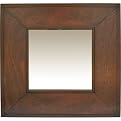 Square Dark Wooden Mirror - 25"