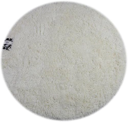 Hiwel Cozy Collection - 100% Nylon 4x4 Feet Tufted Area Rug with Plush Pile, Suitable for Sitting Room, Living Room, Nursery, etc, Ivory