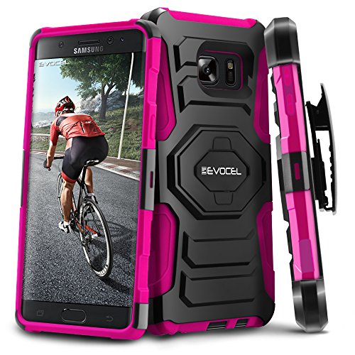 Evocel Galaxy Note 7 [New Generation] Rugged Holster Dual Layer Case [Kickstand][Belt Swivel Clip] For Galaxy Note 7 (2016 Release), Pink (EVO-SAMNOTE7-XX05)