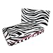 Womens Zebra Print Framed Flat Clutch Wallet w/ Matching Checkbook Cover in Choice of Trim Colors