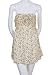 Doki Geki Coil Rosette Floral Print Smocked Strapless Mini Dress Yellow