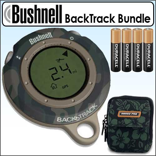 Bushnell 360055 GPS BackTrack Personal Locator Camo Bundle With Case and 4 AAA Batteries